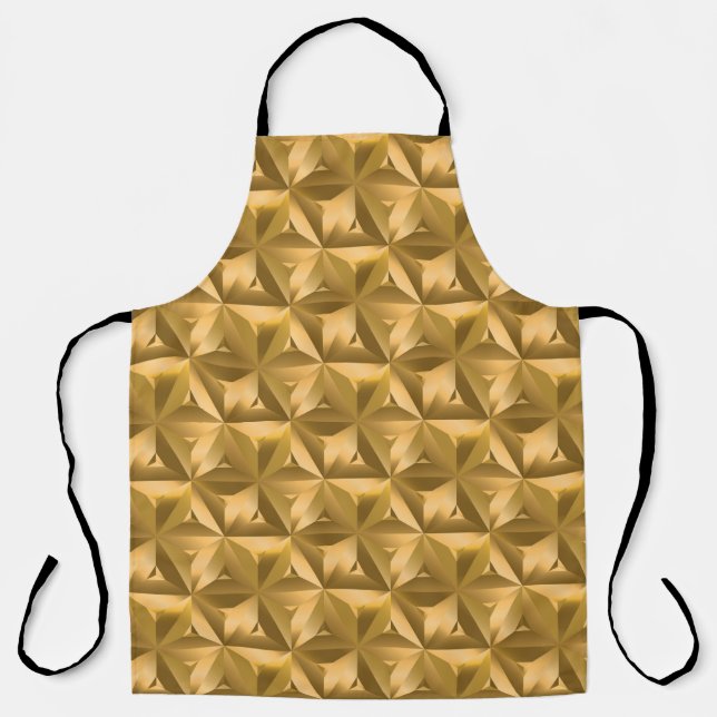 Luxury golden geometric seamless pattern apron (Front)