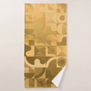 Luxury golden geometric seamless pattern bath towel
