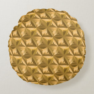 Luxury golden geometric seamless pattern round cushion