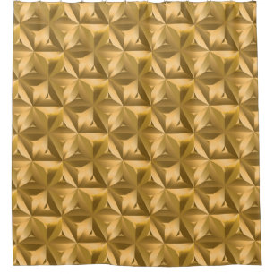 Luxury golden geometric seamless pattern shower curtain