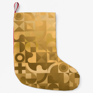 Luxury golden geometric seamless pattern small christmas stocking