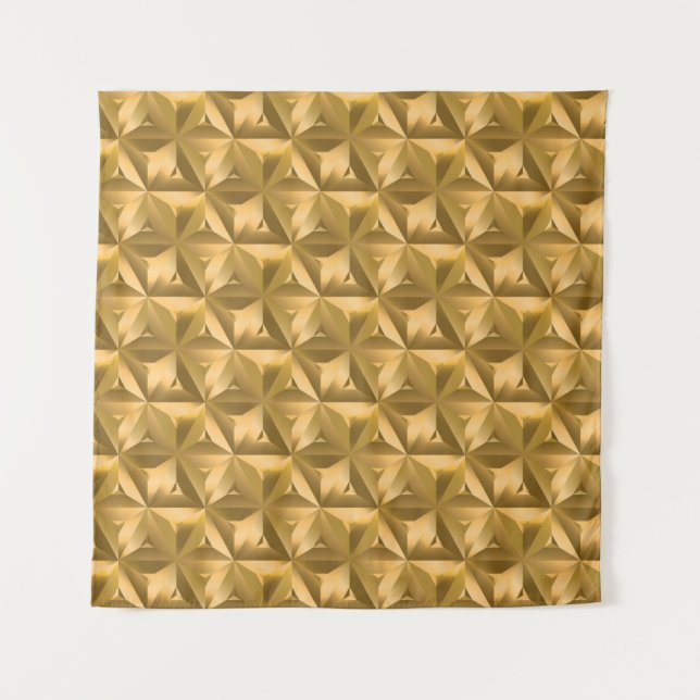 Luxury golden geometric seamless pattern tapestry (Front)
