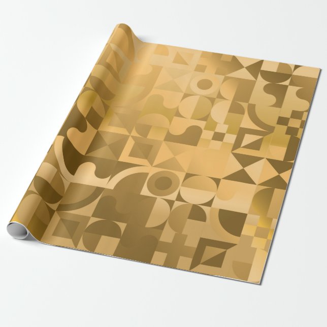 Luxury golden geometric seamless pattern wrapping paper (Unrolled)