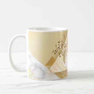 Luxury golden geometric with marble seamless patte coffee mug