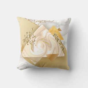 Luxury golden geometric with marble seamless patte cushion
