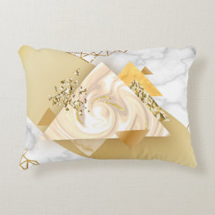 Luxury golden geometric with marble seamless patte decorative cushion