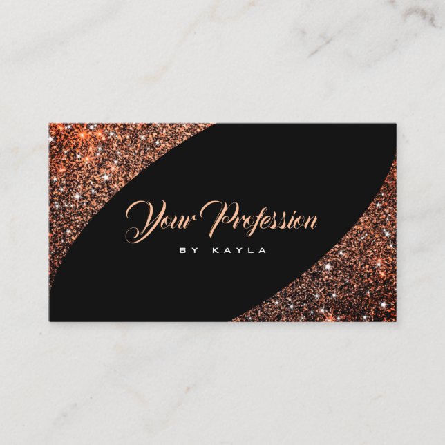 Luxury Golden Glitter Pretty Rose Gold Elegant Business Card (Front)