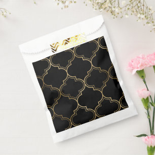 Luxury Golden Islamic Geometric Pattern Motifs Favour Bag