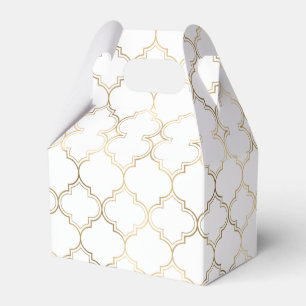 Luxury Golden Islamic Geometric Pattern Motifs Favour Box