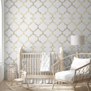 Luxury Golden Islamic Geometric Pattern Motifs Wallpaper