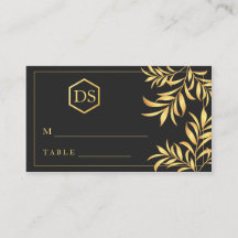 Luxury Golden Leaves Wedding Escort Cards
