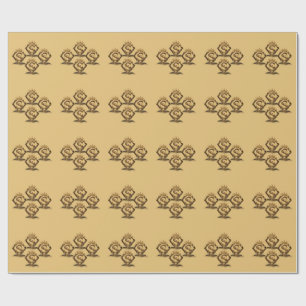 Luxury Golden Letter S Crown Diamond Monogram Wrapping Paper