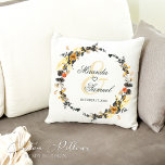 Luxury Golden Noir Wedding Monogram Throw Pillow<br><div class="desc">Add a touch of timeless elegance to any space with this Wedding Monogram Pillow — a beautifully personalised keepsake that celebrates love, commitment, and cherished memories. Featuring a refined monogram design, this pillow is perfect for newlyweds, engaged couples, or anyone celebrating a special milestone in their journey together. Whether you're...</div>