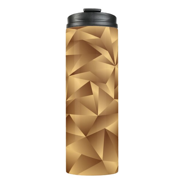 Luxury golden polygon pattern thermal tumbler (Front)