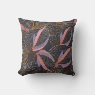 Luxury golden seamless floral background with trop cushion
