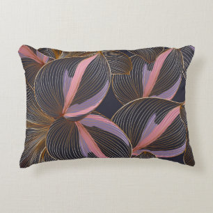 Luxury golden seamless floral background with trop decorative cushion