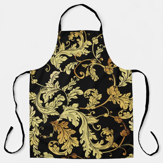 Luxury golden seamless pattern. Floral backgroundp Apron (Front)