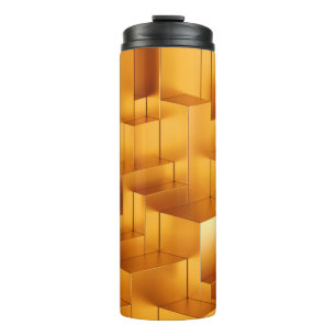 Luxury golden shapes geometric seamless pattern thermal tumbler
