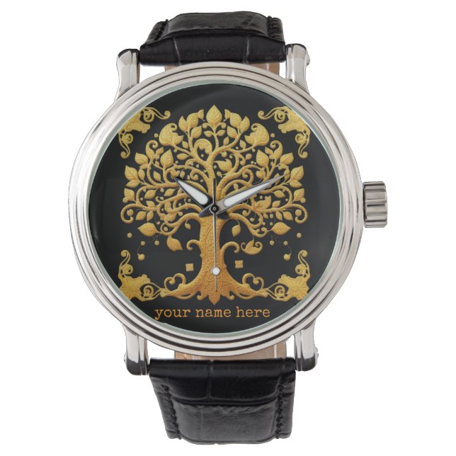 Luxury Golden Tree of Life Watch (Front)