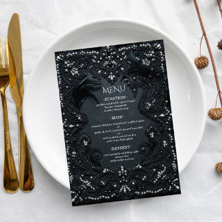 Luxury Gothic Lace Victorian Wedding Menu