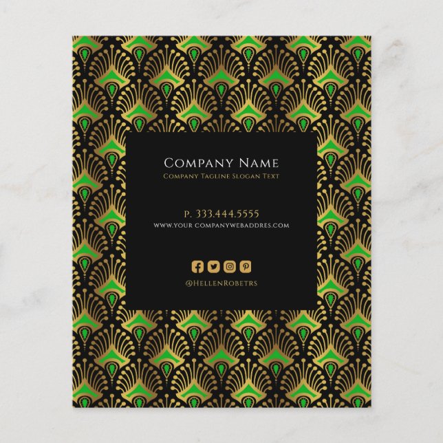 Luxury green and gold Art Deco Pattern (Front)