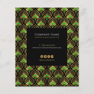 Luxury green and gold Art Deco Pattern