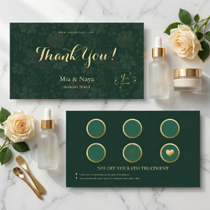Luxury Green Floral Beauty Salon Card for Skincare