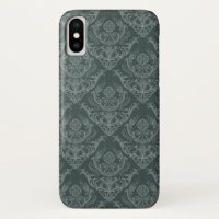 Luxury green floral damask wallpaper