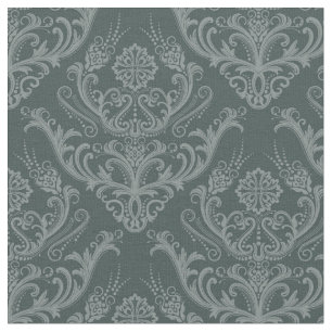 Luxury green floral damask wallpaper fabric