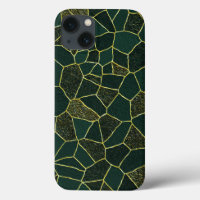 Luxury Green Gold Abstract Chic Textured Pattern
