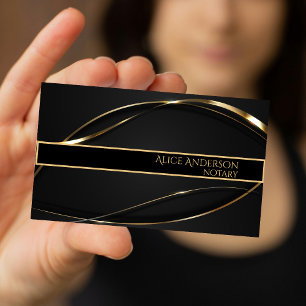 Luxury green gold elegant notary  Business Card