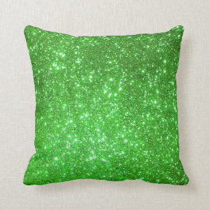 Luxury Green Gold Glitter Cushion