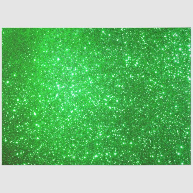 Luxury Green Gold Glitter Tissue Paper (Front)