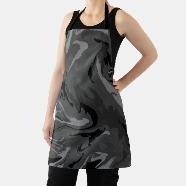 Luxury Grey Black Hexagon Colour Abstract Magic Apron (Insitu)