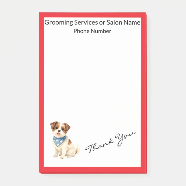Luxury Grooming Dog Personalised Trendy Collection Post-it Notes (Front)