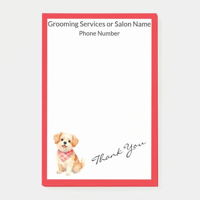 Luxury Grooming Pet Personalised Modern Collection Post-it Notes (Front)