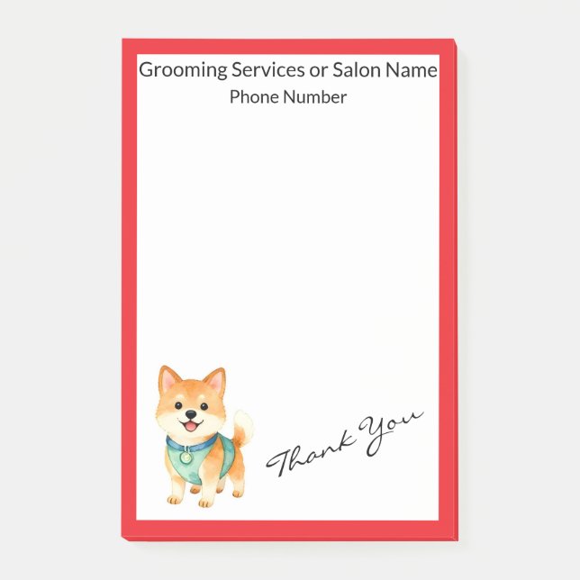 Luxury Grooming Pet Personalised Trendy Collection Post-it Notes (Front)
