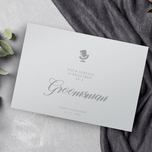 Luxury Groomsman Wedding Minimalist Proposal Card (Creator Uploaded)