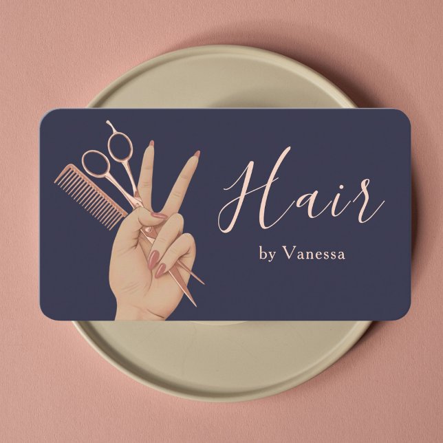 Luxury Hair Salon Stylish Hair Stylist Hairdresser Business Card (Creator Uploaded)