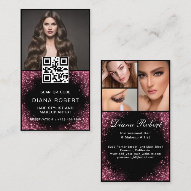 Luxury Hair Stylist Makeup Artist Rose Gold Drips  Business Card (Front/Back)