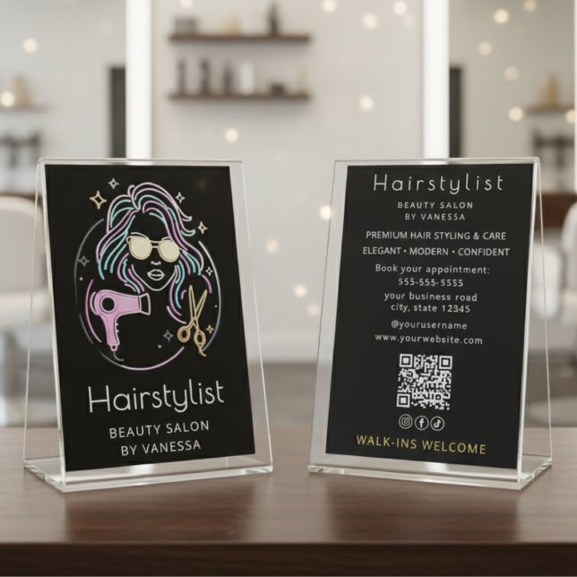 Luxury Hairstylist Beauty Salon Modern Black Flyer (Creator Uploaded)