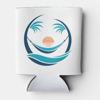 Luxury Hammock Sunset Logo Can Cooler