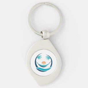 Luxury Hammock Sunset Logo Key Ring