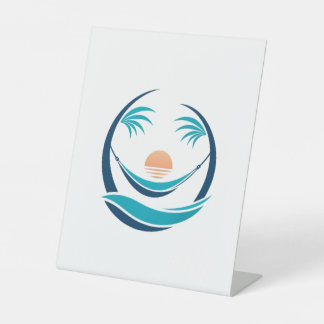 Luxury Hammock Sunset Logo Pedestal Sign