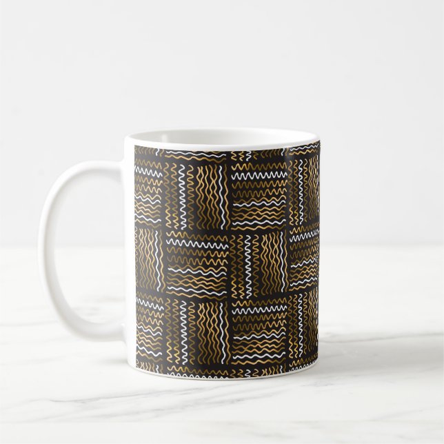 Luxury hand drawn seamless pattern coffee mug (Left)