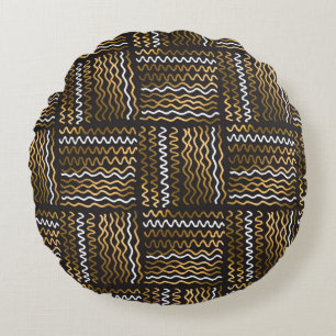 Luxury hand drawn seamless pattern round cushion