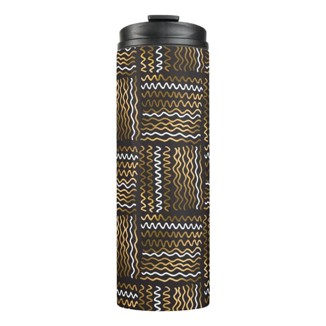 Luxury hand drawn seamless pattern thermal tumbler (Front)