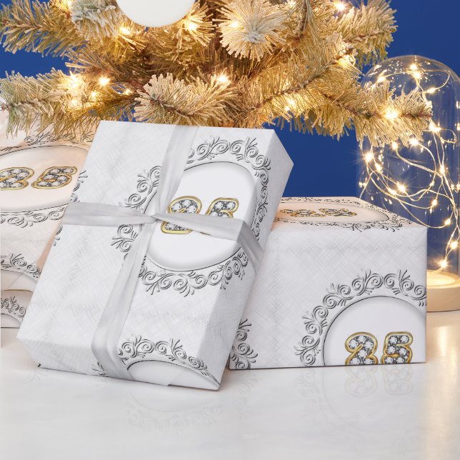 Luxury Happy Silver 25th Anniversary Wrapping Paper (Holidays)