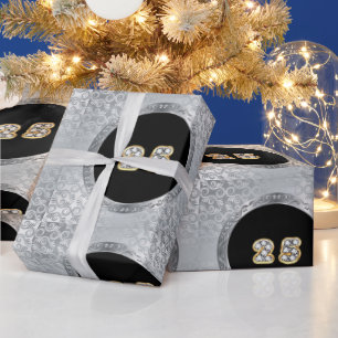 Luxury Happy Silver 25th Anniversary Wrapping Paper