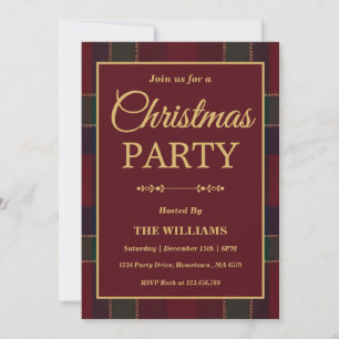 Luxury Heritage Tartan Plaid Christmas Party Invitation